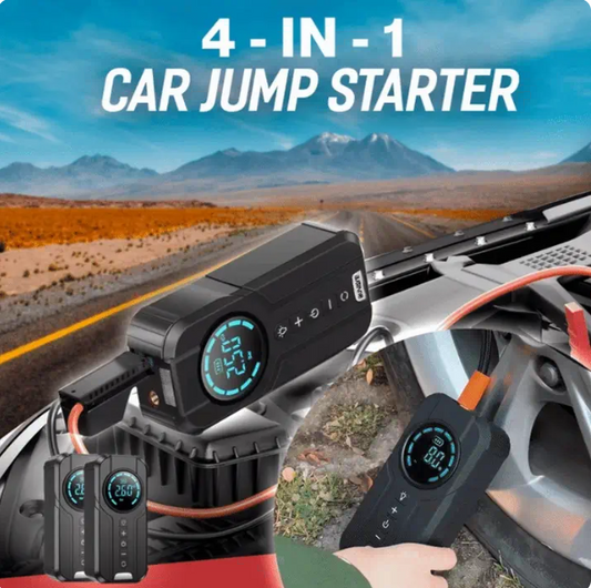 4 In 1 Car Jump Starter Portabler Air Pump Power Bank Lighting
